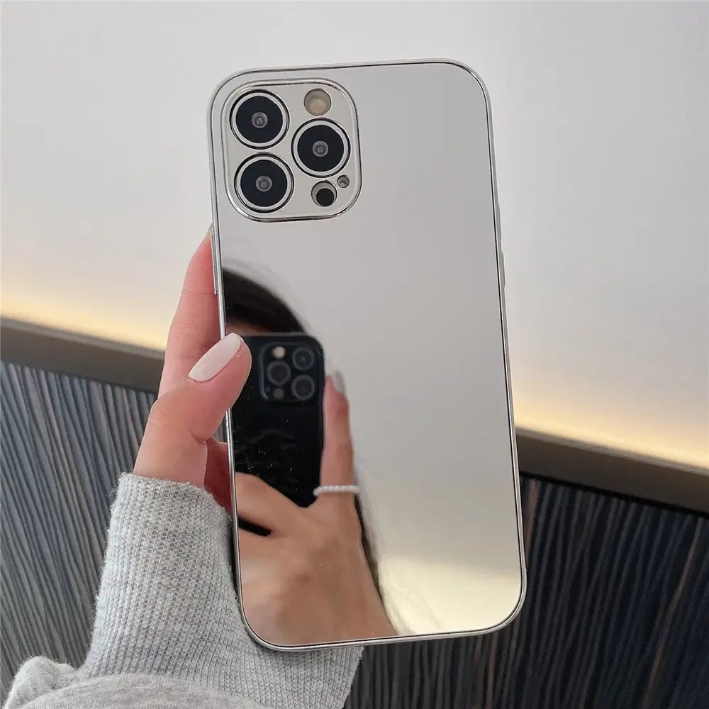 Luxury Plating Makeup Mirror Mobile Phone Case