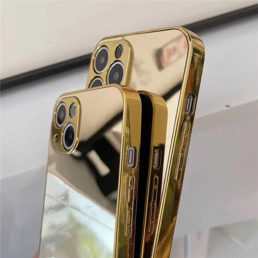 Luxury Plating Makeup Mirror Mobile Phone Case